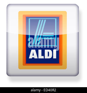 Logo Aldi comme une icône de l'application. Chemin de détourage inclus. Banque D'Images