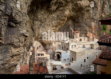 À l'intérieur de l'ancien monastère de Sumela - grec orthodoxe à l'origine - près de Trabzon, au nord-ouest de la Turquie Banque D'Images