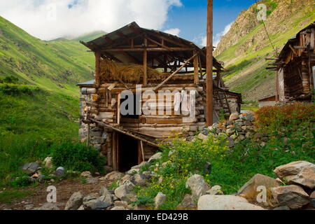 La rénovation de vieilles maisons dans Altindag Mahallesi Rüzgarli Cadde village, à 2150m, vallée de Yaylalar, Kaskar s, Alpes pontiques, au nord-est de la Turquie Banque D'Images