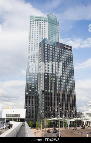 AKD et Deloitte bâtiments dans le centre-ville de la ville de Rotterdam en Hollande, aux Pays-Bas. Banque D'Images