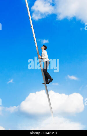 1 Indian businessman climbing on stair Banque D'Images