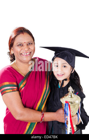 Mère avec enfant indien victoire Trophée Banque D'Images