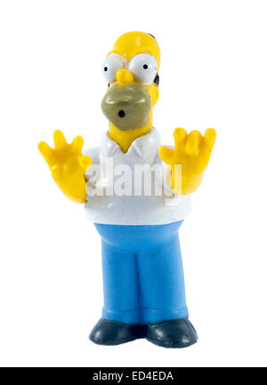 Amman, Jordanie - 1 novembre, 2014 : Homer Simpson figure toy personnage de la famille Simpsons. Les Simpsons est un Américain ani Banque D'Images