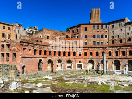 Rome, Italie. Ruines de Marchés de Trajan, construit au 2ème siècle par Apollodore de Damas dans l'ancienne Rome Banque D'Images