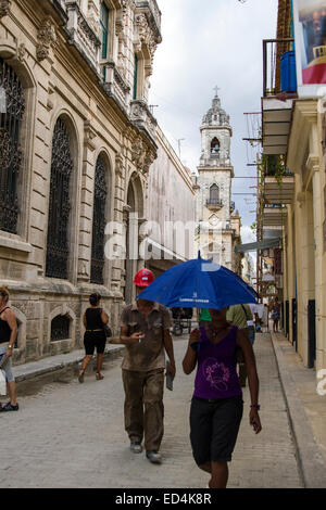 Jour de pluie à La Havane Cuba Banque D'Images