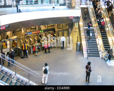 La station de métro Fulton Center dans le Lower Manhattan, NYC, USA Banque D'Images