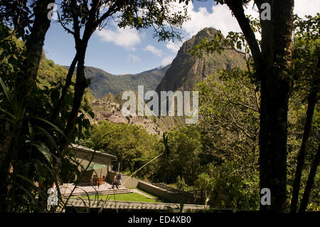 Belmond Sanctuary Lodge - Hôtel au Machu Picchu, au Pérou. Vues de la Citadelle du Machu Picchu de Machu Picchu Sanctuary Lodge Ho Banque D'Images