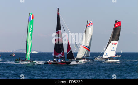 ISTANBUL Turquie 13 SEPTEMBRE 2014 Extreme 40 voiliers en compétition Extreme Sailing Series. Banque D'Images