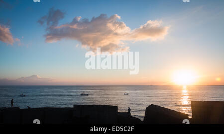 Superbe lever de soleil à la fin de l'été à Riposto Banque D'Images