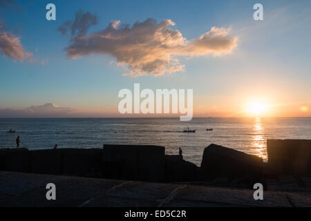 Superbe lever de soleil à la fin de l'été à Riposto Banque D'Images