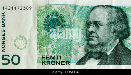 Norvège 50 Cinquante Kroner Bank Note Banque D'Images