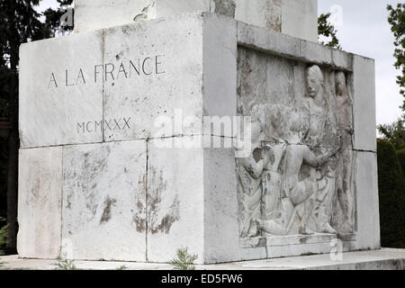 Monument de France en à la forteresse de Kalemegdan, Belgrade, Serbie. Banque D'Images