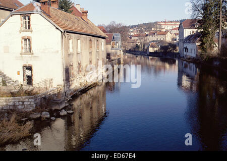 Vue de la ville de Pontarlier et Doubs, Jura, Franche-Comte, France Banque D'Images