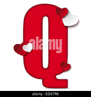 Vector - Lettres de l'Alphabet avec Coeur Rouge Saint Valentin Banque D'Images