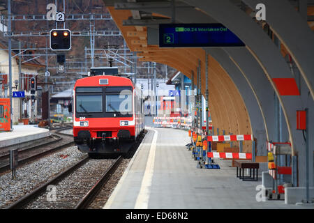 Gare à Interlaken en Suisse Banque D'Images