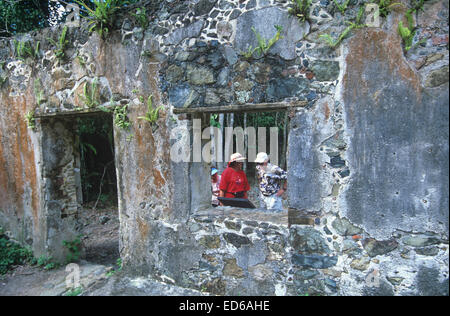 Ancien moulin à sucre historique Cinnamon Bay, St John, US Virgin Islands. Banque D'Images