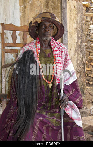 Chef de village Taneka Beri, région de l'Atakora, nord du Bénin Banque D'Images