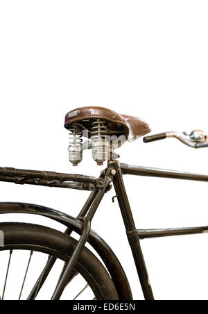 Selle de vélo vintage en cuir avec Banque D'Images