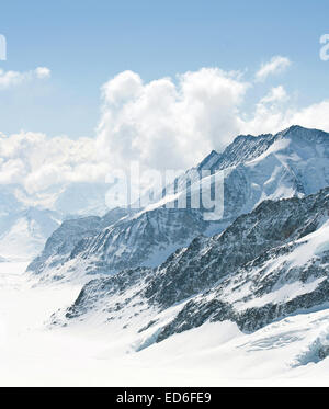 Grand Glacier d'Aletsch Jungfrau Region,une partie de la montagne de neige alpin Alpes Suisses Paysage à la Suisse. Banque D'Images