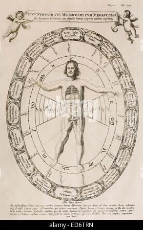 L'homme, 17e siècle zodiaque illustration. Voir la description pour plus d'informations. Banque D'Images