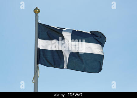 Le Drapeau de saint Piran, Cornwall, UK. Banque D'Images