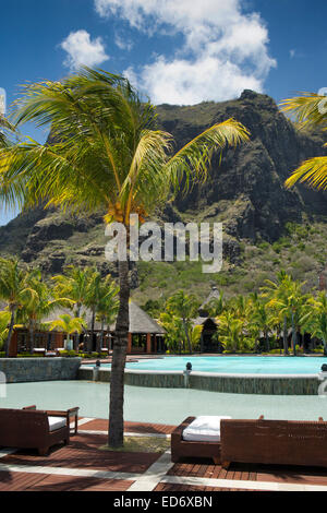 L'île Maurice, le morne, l'hôtel Dinarobin, Beachcomber Hotels piscine Banque D'Images