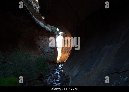 Ravin Echo canyon dans le Golden Gate Highlands National Park, montagnes du Drakensberg, Afrique du Sud Banque D'Images