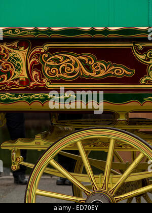 Détail de la ligne Classic vintage caravan appartenant aux Tsiganes, Voyageurs','Romanys, à Appleby Horse Fair, qui a lieu tous les mois de juin à Appleby, Banque D'Images