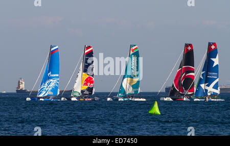 ISTANBUL Turquie 13 SEPTEMBRE 2014 Extreme 40 voiliers en compétition Extreme Sailing Series. Banque D'Images