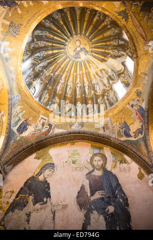 Église de St Sauveur in Chora Kariye Museum, St Sauveur fresque mosaïque Jésus Christ et les disciples, Istanbul, Turquie Banque D'Images