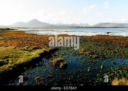 La vue depuis la plage de Breakish sur l'île de Skye, Écosse Banque D'Images