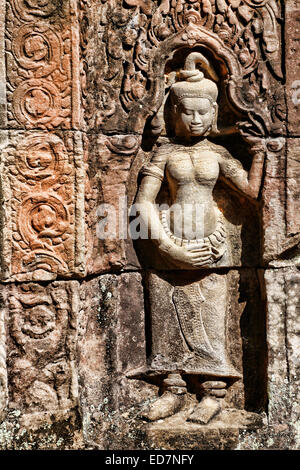 L'Apsara dans Ta Som temple, Angkor, Cambodge Banque D'Images