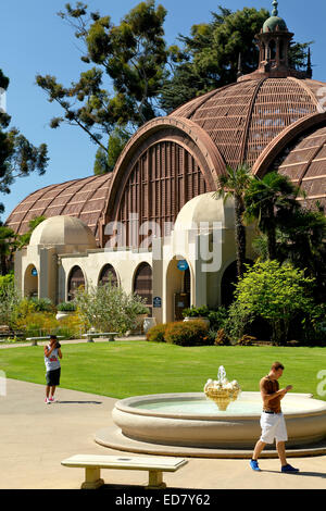 Bâtiment botanique et fontaine, Balboa Park, San Diego, California USA Banque D'Images