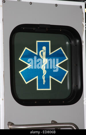 Logo médicale Ambulance Croix Bleue Banque D'Images