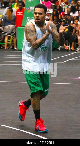 Expérience BET Awards Sprite Celebrity match de basket-ball à Los Angeles. Vivre avec : Chris Brown Où : Los Angeles, California, United States Quand : 28 Juin 2014 Banque D'Images