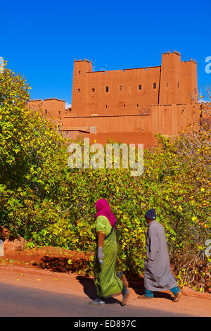 Kasbah Ait Youl, vallée du Dadès, Gorges du Dadès, Haut Atlas, Maroc. Banque D'Images