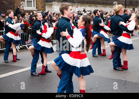 Le centre de Londres, Londres, Royaume-Uni le 1er janvier 2015 Le Nouvel An Londres Wranglers Wildcat Jour de la Parade 2015 Credit : Richard Soans/Alamy Live News Banque D'Images