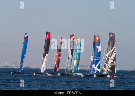 ISTANBUL Turquie 13 SEPTEMBRE 2014 Extreme 40 voiliers en compétition Extreme Sailing Series. Banque D'Images