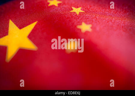 Abstract macro-vision de drapeau chinois avec une faible profondeur de champ. Banque D'Images