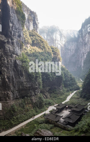 Tienfu au Parc National de grand standing Wulong, Chongqing, Chine Banque D'Images