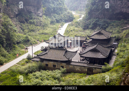 Tienfu au Parc National de grand standing Wulong, Chongqing, Chine Banque D'Images