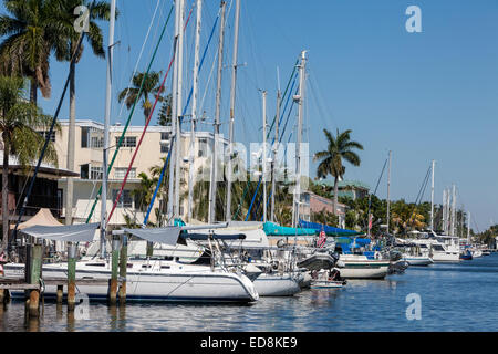 Ft. Lauderdale, en Floride. Marina Inlet off E. Las Olas Boulevard. Banque D'Images