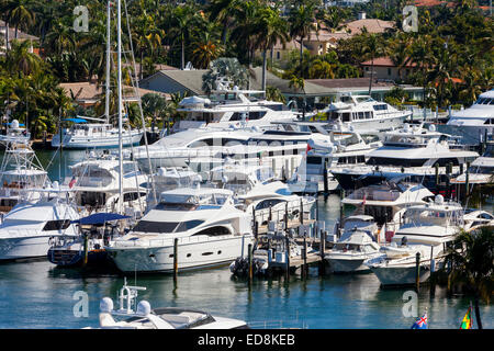 Ft. Lauderdale, en Floride. Bateaux et yachts à Hyatt Regency Marina. Banque D'Images