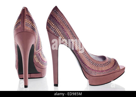 Paire de hauts talons en bronze Banque D'Images