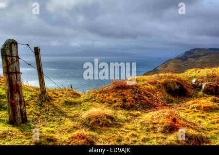 L'île de Skye, sur le littoral comme vu à Trotternish sur l'île Banque D'Images