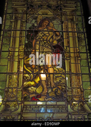 St Anne's Church Manchester Vitrail, jubilé de diamant, le centre-ville de Manchester, Angleterre, RU Banque D'Images