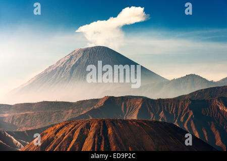 Gunung Semeru, un stratovolcan actif dans le Parc National de Bromo Tengger Semeru, Java, Indonésie. Banque D'Images