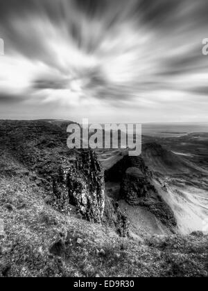 La vue depuis le Quiraing sur l'île de Skye, Écosse Banque D'Images