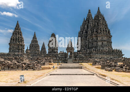 Prambanan, un 9ème siècle temple hindou près de Yogyakarta, dans le centre de Java, en Indonésie. Banque D'Images