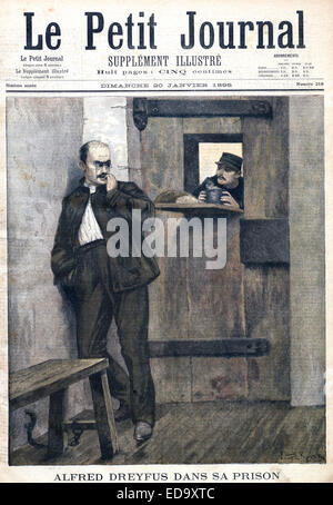 ALFRED DREYFUS (1859-1935) en prison à partir de la couverture du magazine hebdomadaire français le 20 janvier 1895 Banque D'Images